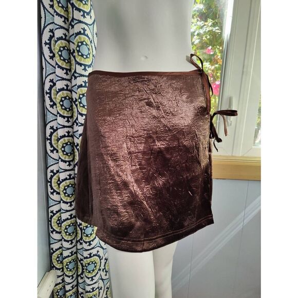 Urban Outfitters Satin Wrap Mini Skirt - Picture 1 of 4